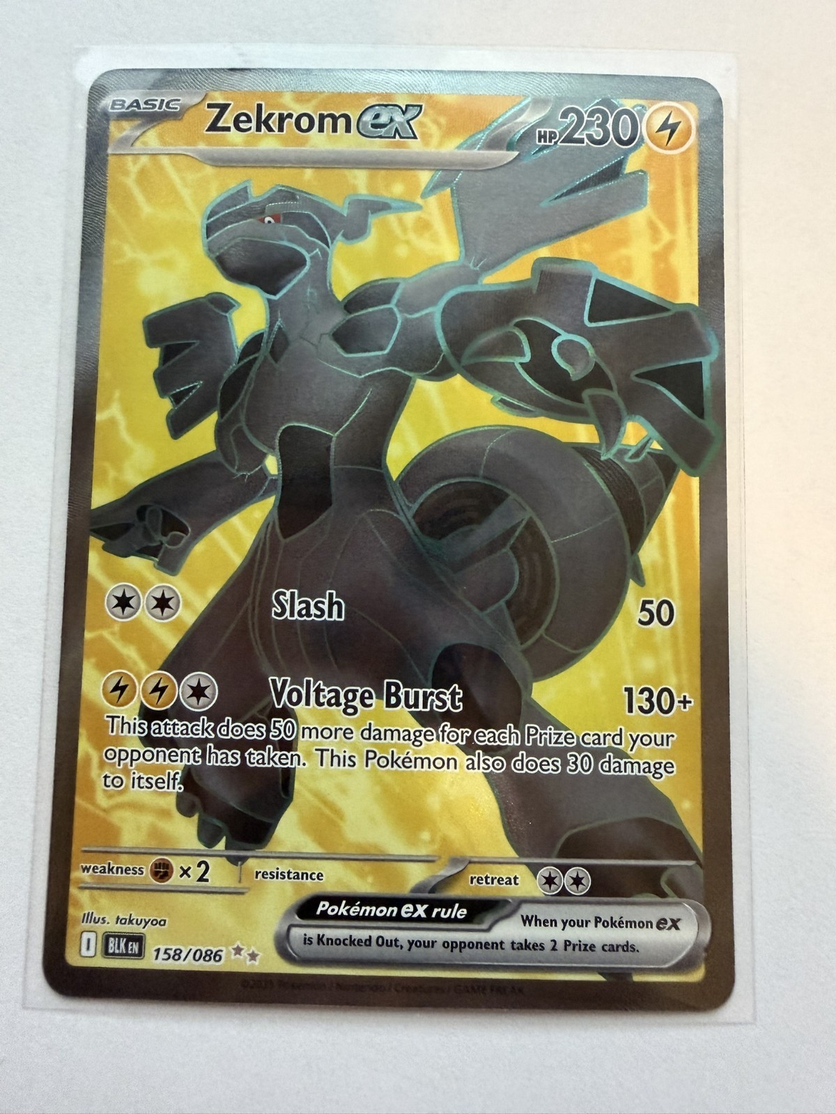 Zekrom ex #158 Pokemon Black Bolt - LP! 