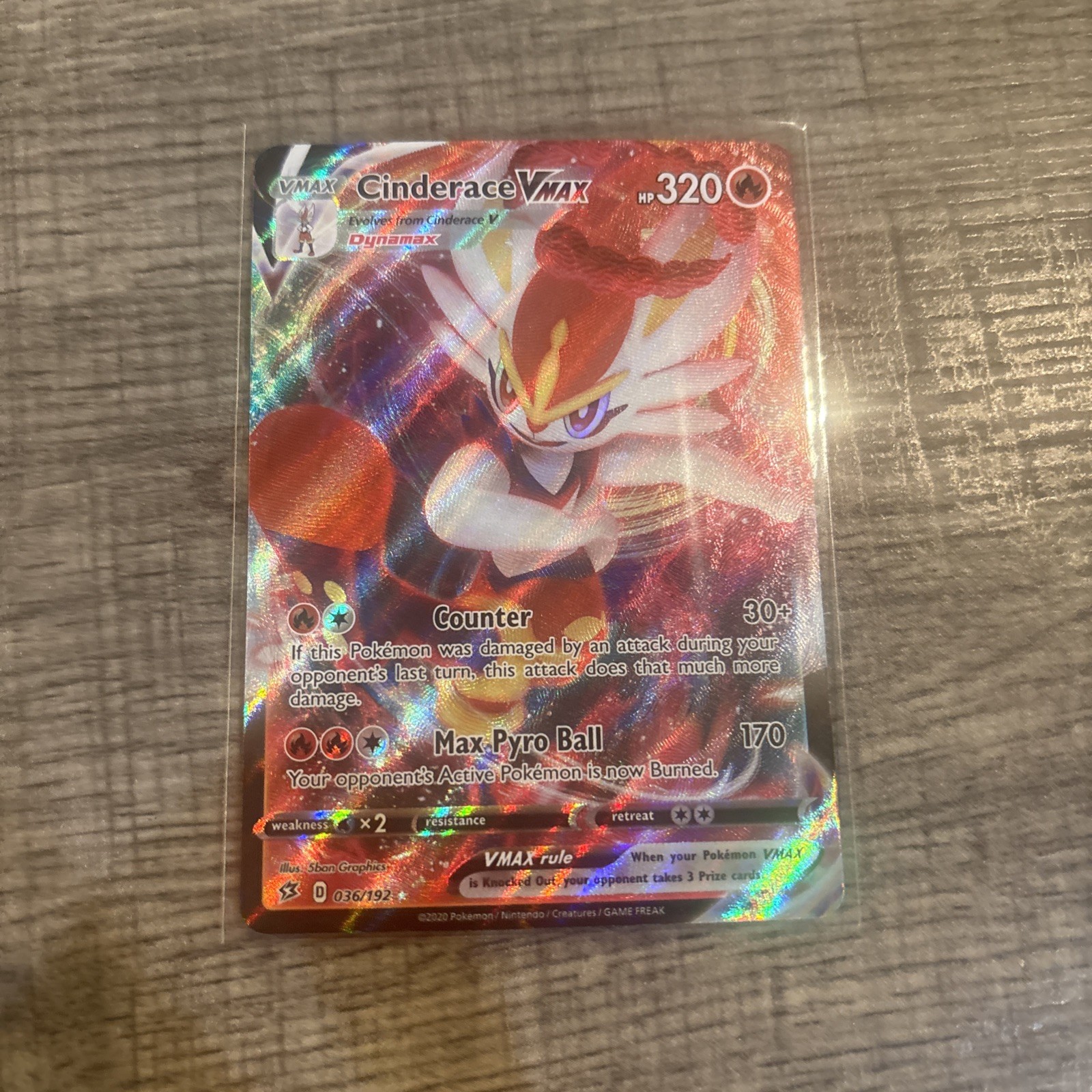 Cinderace VMAX - 036/192 Ultra Rare - SWSH02: Rebel Clash - Holofoil NM