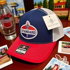 Retro Vintage Standard Oil Gas Richardson 112 Red White Blue Trucker Snapback