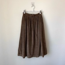 Vintage Ralph Lauren Brown Corduroy Skirt Size 6 Blue Label 80s Pleated Prairie