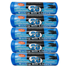 5 Rolls of 50L Waste Bags Swing Bin Liners Tie Handles Pacific Breeze Fragrance