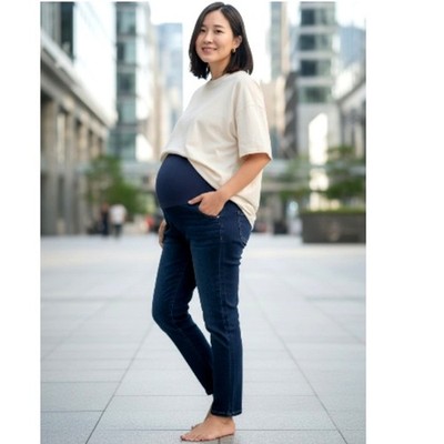 Ripe Denim Womens New w/Tags Maternity Indigo Rebel Ankle Grazer Jeans - Size: L