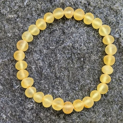 Bracelet ambre jaune citron véritables perles baroques naturelles de la... - Photo 1/4
