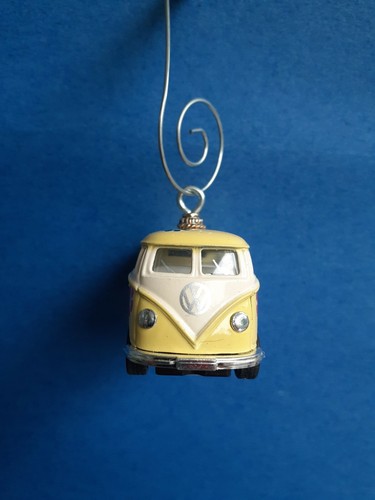 Peace Love Volkswagen Samba Bus gelb 1:64 th. Waage Weihnachtsschmuck - Bild 3 von 3