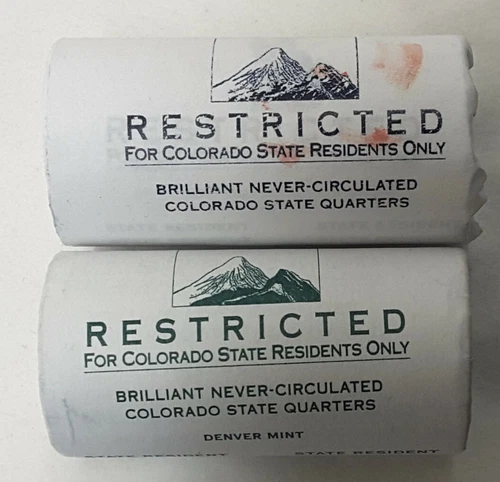 Uncirculated 2006 D Colorado State Quarters Two Rolls Restricted to Residents...