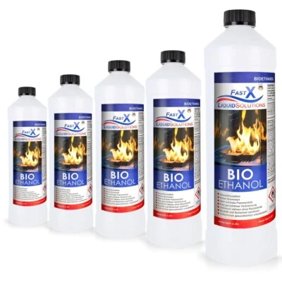 Bioethanol Bio Ethanol Kamin Premium 100% Bio für Kamin 5 x 1 Liter