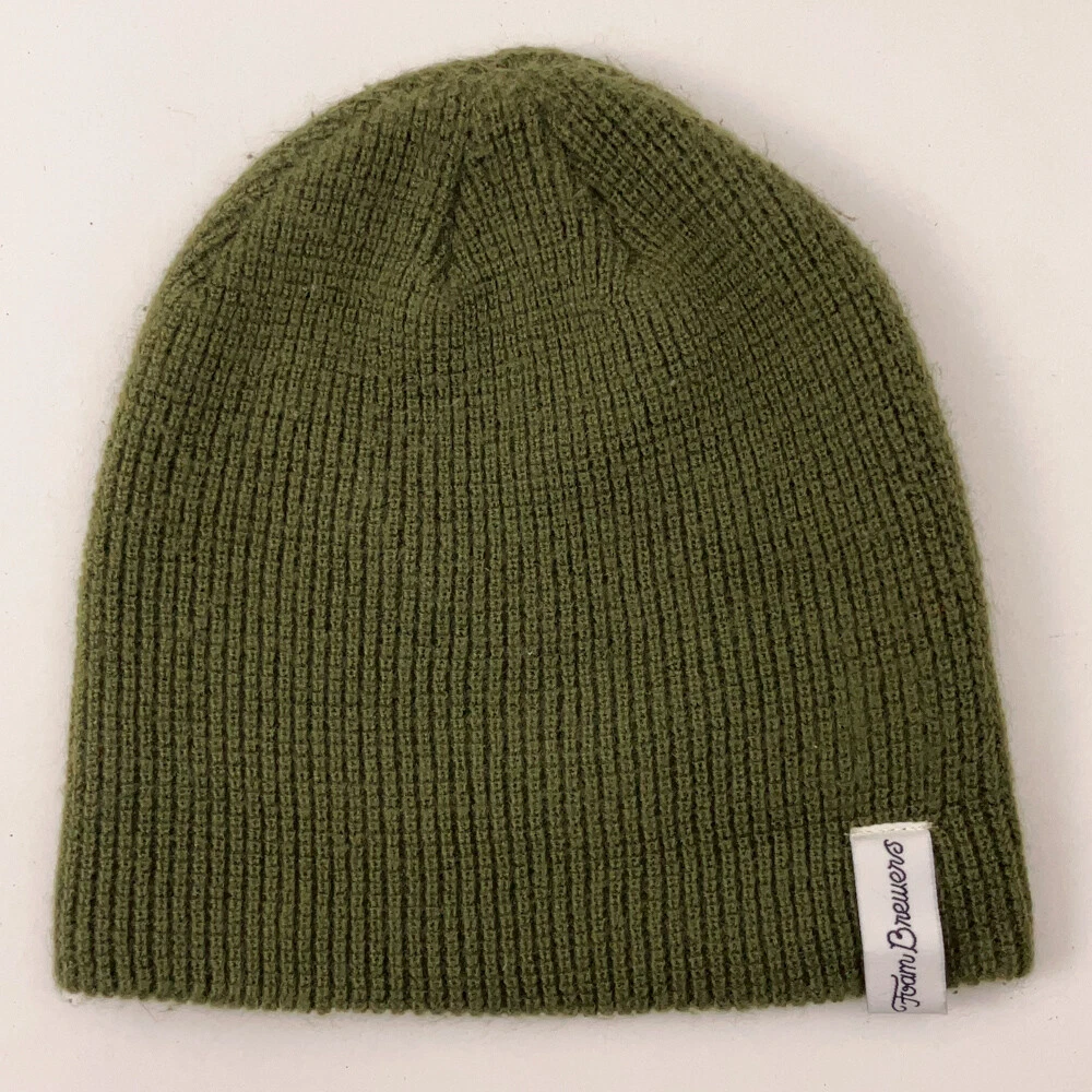 Foam Brewers Green Waffle Knit Pattern Winter Hat Cuff or slouch