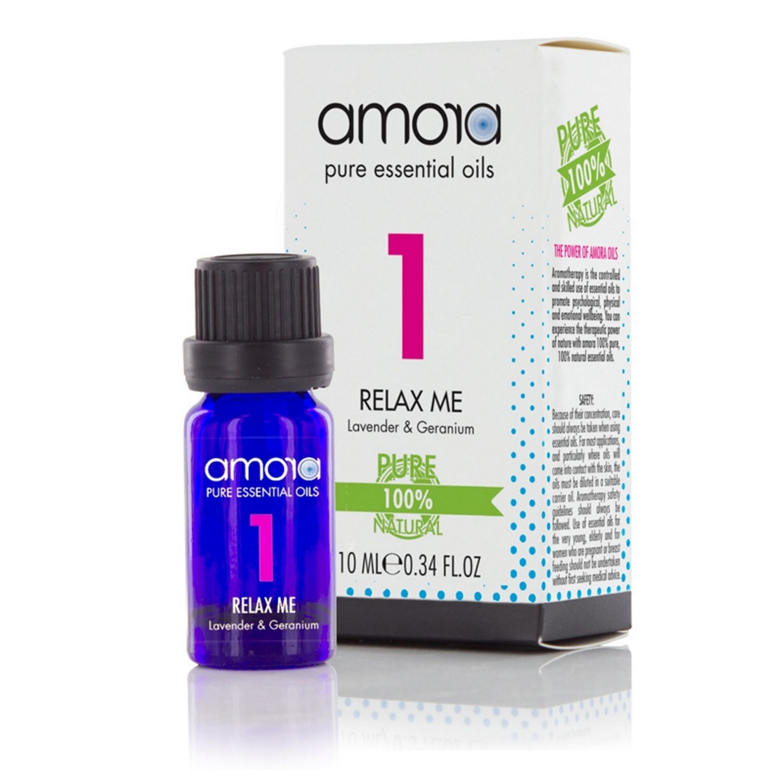 Amora 100% Pure Natural Essential Oil Relax Me Relaxing Lavender Geranium 10ml