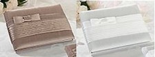 Elegant Wedding Guest Book and Pen Set - Pleated Satin - White or Taupe