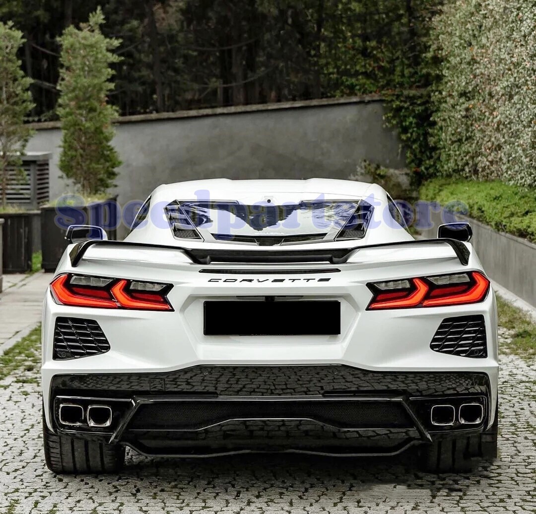 2020+ Chevrolet Corvette C8 - Rear Trunk Spoiler Wing - Gloss Black main image 1