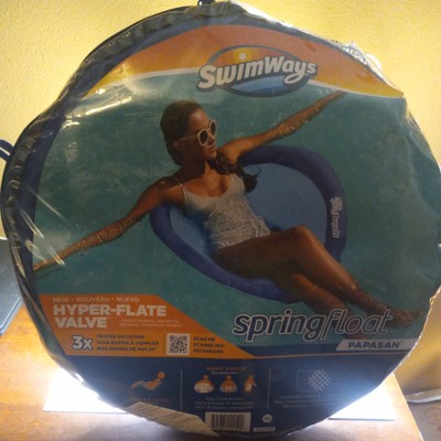 SwimWays Spring Float Papasan Pool Lounge Chair with Hyper-Flate