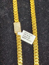 Miami Cuban Chain 22k 26" 6.5mm wide solid gold hand made 96.9 grams vs diamonds