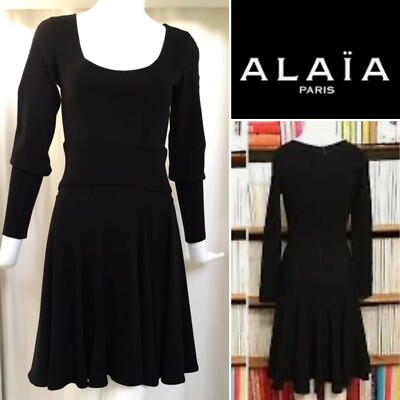 ワンピース ALAIA BLACK VISCOSE DRESS Mid-length dress Alaïa Black size 38 IT in Viscose - 49371911