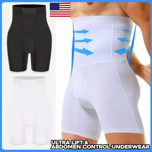 Herren Kompression Hohe Taille Boxershorts Bauch Slim Body Shaper Gürtel Hose US - Bild 1 von 29