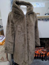 Primark Brown Hooded Gorgeous Soft Faux Fur Coat S 10/12