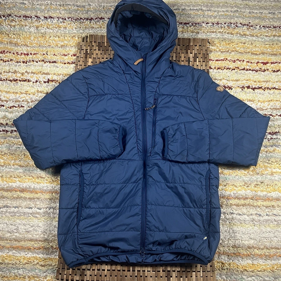 Fjallraven Fjällräven Keb Hooded Puffer Jacket Full Zip Blue Padded Men’s Medium Foto 2 de 4
