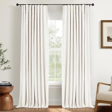 100 Blackout Curtains for Bedroom, Black Out 50"W x 84"L Pack of 2 Beige