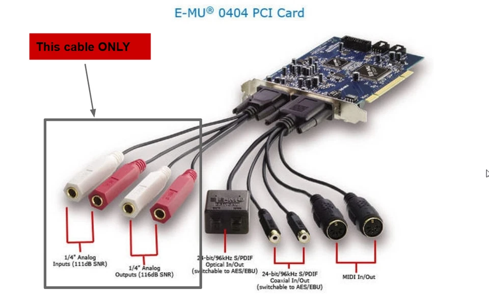 * NEW * - E-MU / EMU 0404 - PCI / PCIE ANALOG BREAKOUT CABLE - (CABLE ONLY) - Image 2 of 4