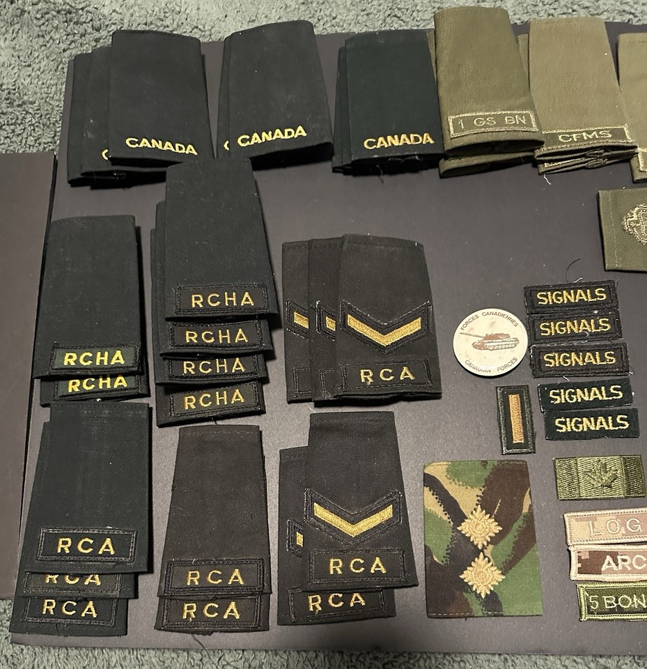 Canadian Forces Slip on Titles RCA,RCHA ,1GS,CFMS,Canada. 5 BONSG, LOG ...