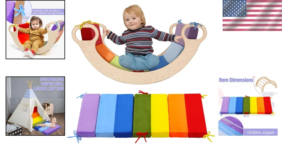 Cojín de arco desmontable para balancín de escalada - Alfombrilla para niños Foto 2 de 4