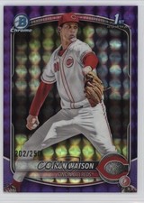 2025 Bowman Draft Chrome Purple Geometric Refractor 202/250 Aaron Watson