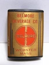 Vintage Belmore Beverage Company Webster Mass. Match Holder Striker