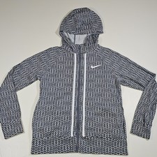 Nike Grey Zip Up Hoodie Sweatshirt Size Youth XL 100 Cotton Swoosh Logo