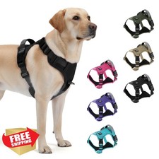 Tactical Dog Harness Large Black No Pull Vest Front Clip