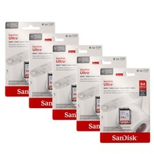 5x SanDisk 64GB Ultra SDXC UHS-I Memory Card - Up to 140MB/s