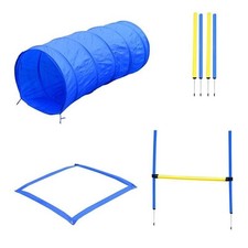 SET AGILITY DOG PER ADDESTRAMENTO CANI CON SLALOM. TUNNEL E OSTACOLO