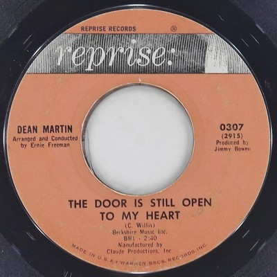 DEAN MARTIN Door Is Still Open To My Heart / Every Minute REPRISE 307 VG 45 1964