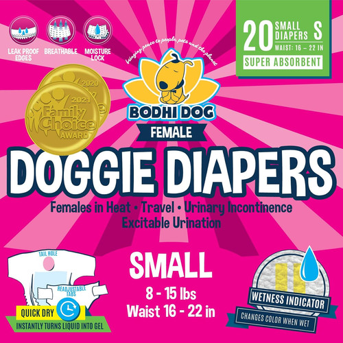 Bodhi Dog Disposable Female Diapers - Super Small (Pack of 20), White