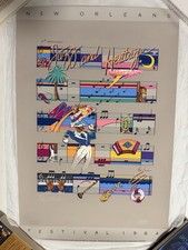 1984 New Orleans Jazz Fest Poster HAND SIGNED Philip Bascle Numbered 2263/2500