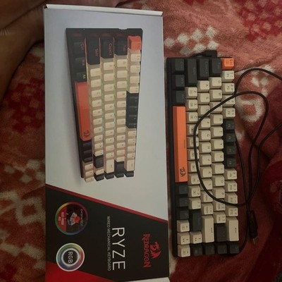 Redragon RYZE Wired Mechanical Keyboard 60% RGB Black White Orange