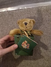 Harrods Knightsbridge Small Plush Teddy Bear in a Small Green Gold Harrods Bag