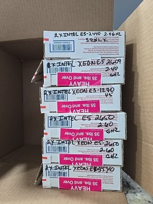 LOT OF 6 BOXES OF MIX INTEL XEON CPU USE!!!!!
