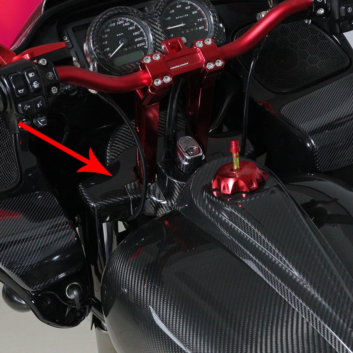 Carbon Fiber Ignition Front Fork Trim Cover for Harley 15-23 Road
