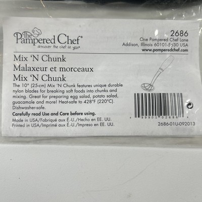 Pampered  Chef Mixing N Chunk For Breaking Soft Food Into Chunks, Egg Salad, Etc