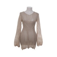 Shein, Strandkleid, Größe: 38, Beige, Polyester, Musterstrick, Damen #kIk
