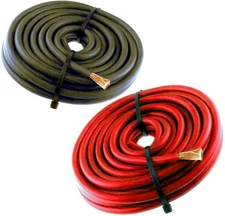MR DJ 20FT 8 Gauge Speaker Wire Amp Power Ground PRO Audio DJ 10' Red + 10'