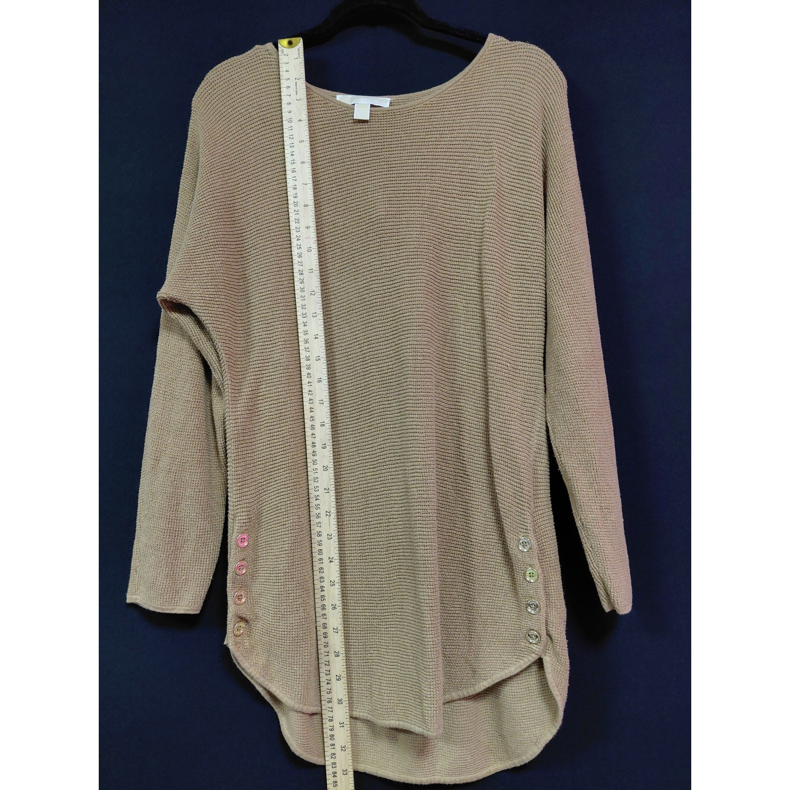 Michael Michael Kors Beige Side Button Knit Sweater Women’s Size M thumbnail 9
