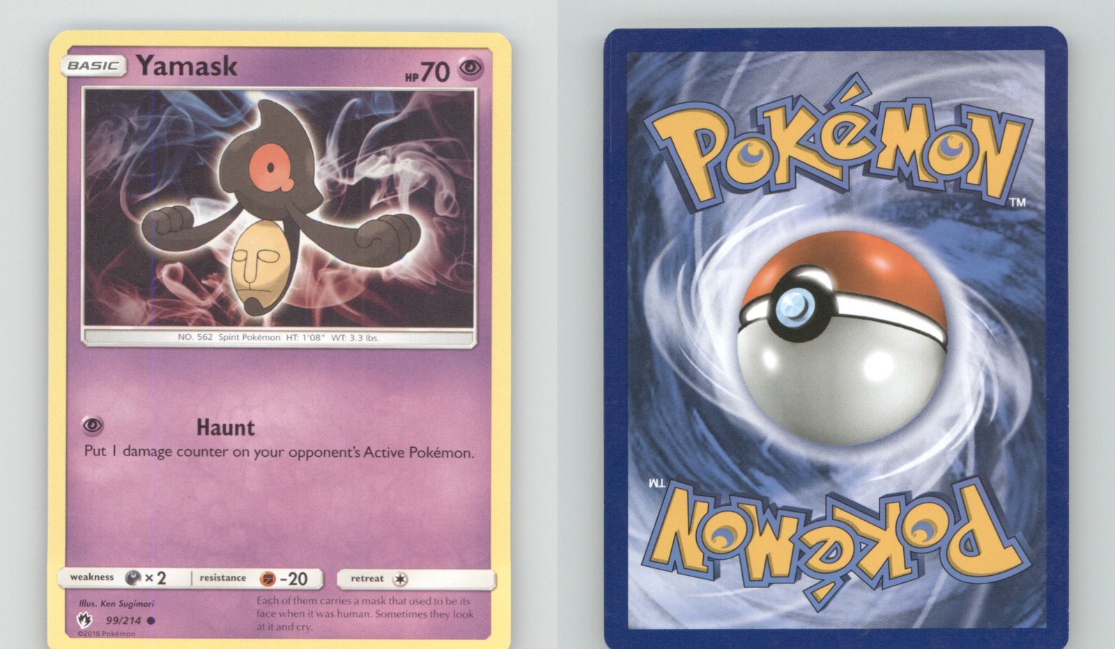 YAMASK 99/214 COMMON LOST THUNDER POKEMON NEAR MINT