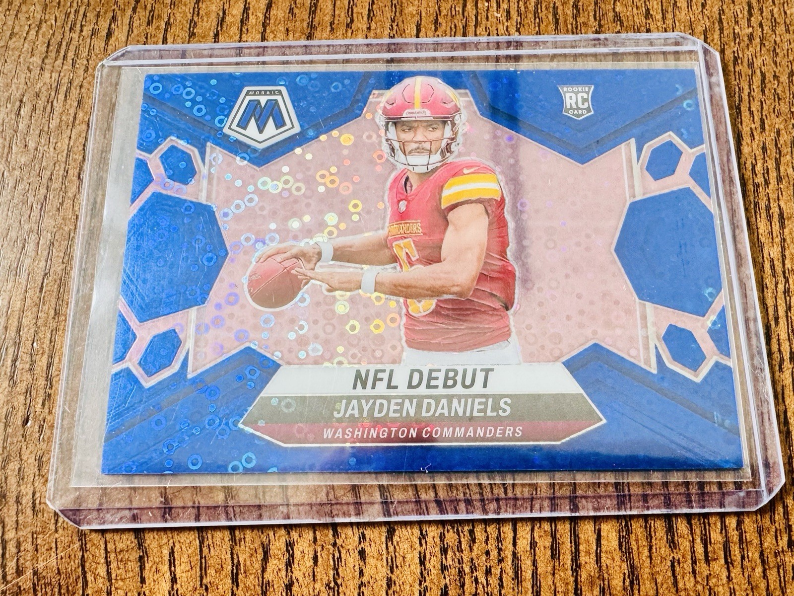 2024 Panini Mosaic ROTY Debut JAYDEN DANIELS Blue No Huddle Disco Prizm #01 /75