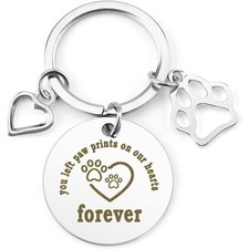 Pet Memorial Keychain for Dog Cat Loss, Sympathy Gift for Pet Owners, Women