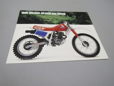 1990 HONDA XR80R XR100R XR200R ORIGINAL DEALER SALES BROCHURE NOS