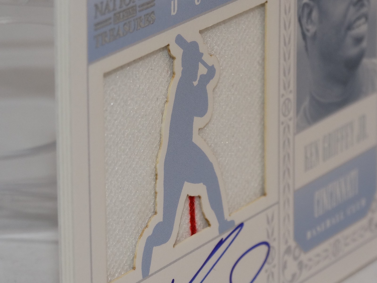 2012 Panini National Treasures Ken Griffey Jr Jumbo GU JSY ON CARD AUTO # 16/25 view 17