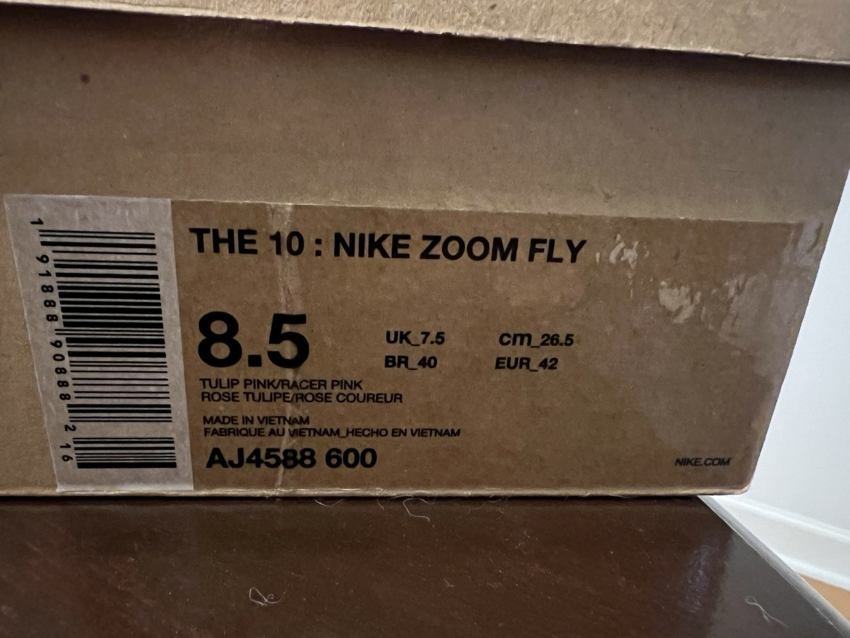 The 10 : Nike Zoom Fly Off-White US 8.5 Pink 191888908882| eBay