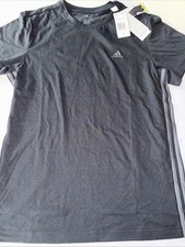 adidas Women Essentials 3-Stripes Cotton Short Sleeve T-Shirt Size S Black