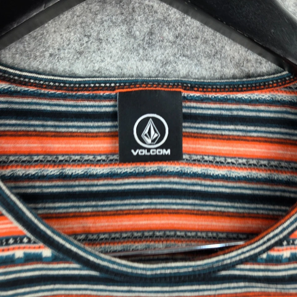 Volcom Tank Top Mens Small Orange Striped Casual 12707 - Image 2 of 4