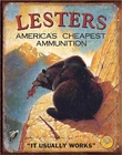 Lesters Ammo Tin Sign - Nostalgic Vintage Metal Wall Decor Tin Metal Signs